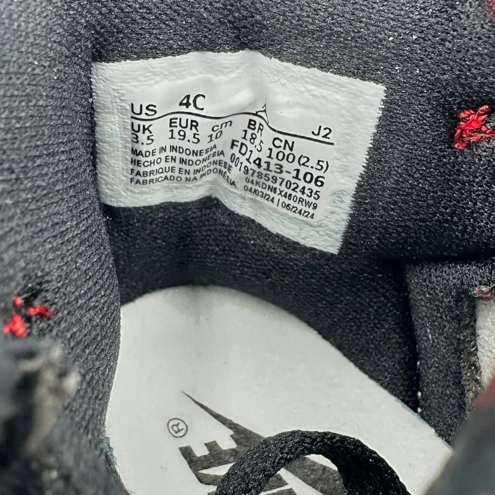 [FD1413-106] Air Jordan 1 Retro High OG Toddler 'Black Toe‎ Reimagined' *NEW* 4C